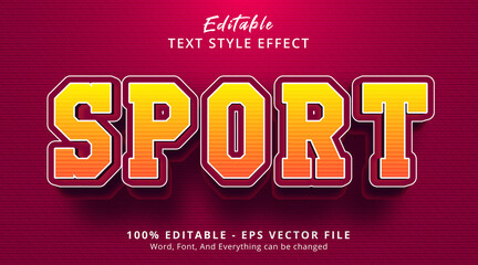 Editable text effect, Sport text on cool red color style effect
