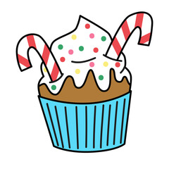 Cute christmas clipart  cupcake 