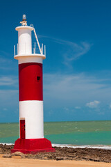 Fototapeta premium farol na praia de galinhos, estado do rio grande do norte, brasil