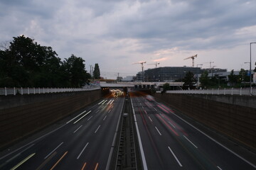 Fototapeta na wymiar Highway(Autobahn) road going through Berlin
