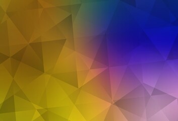 Dark Pink, Yellow vector polygon abstract background.