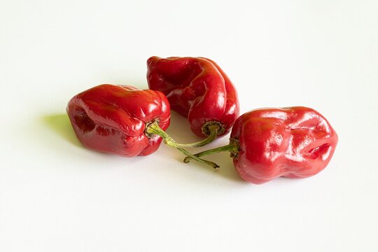 Habanero fruit on white background