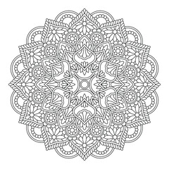 Vector black mandala isolated on white background. Pattern for design and coloring pages