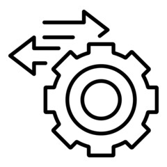 Gear strategy icon outline vector. Vuca data. World variety