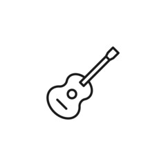Profession of a musician concept. Line icon of  acoustic guitar