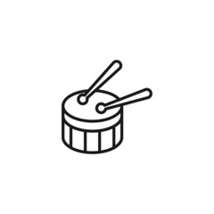 Profession of a musician concept. Line icon of drum