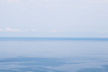 Sea horizon, water and sky background, blue color landscape