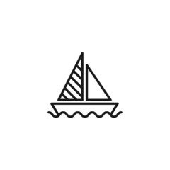 Profession of a sailor concept. Line icon of sailboat