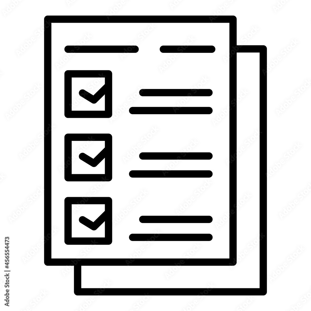 Poster work checklist icon outline vector. check clipboard. document checkbox