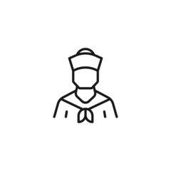 Profession of a sailor concept. Line icon of sailor