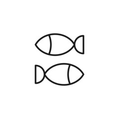 Profession of a sailor concept. Line icon of fish