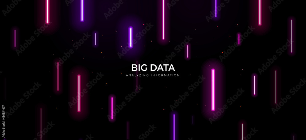 Poster big data of future technologies, digital line effect background