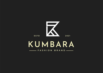 Fototapeta premium Minimalist initial K letter logo design template, Vector illustrations