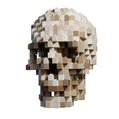 Human skull made out of toy bricks. - 456556460