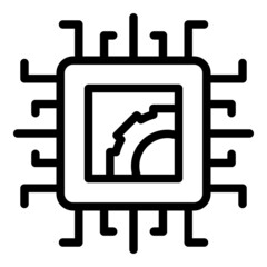 Modern processor icon outline vector. Digital circuit. Board chip