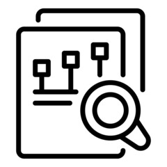 Data document icon outline vector. File record. Form mark