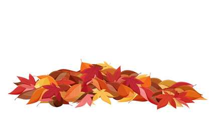 紅葉した落ち葉のイラスト