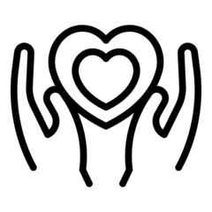 Obraz premium Keep love icon outline vector. Hand support. Health help