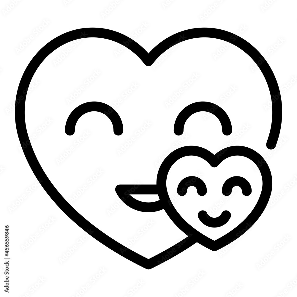 Wall mural Smiling heart icon outline vector. Happy smile. Face smiley - Wall murals