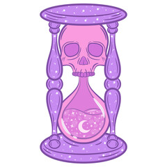 Halloween coloring hour glass sticker