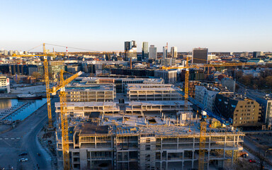 Construction of buildings in the city center