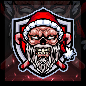 Zombie santa claus mascot. esport logo design