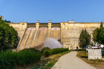 Fototapeta na wymiar Aguilar de Campoo Reservoir, Palencia, Spain. Hydrological Confederation