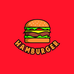 vector illustration of cool hamburger can be used for clothes, web design, posters, etc