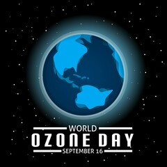 Obraz na płótnie Canvas World ozone day theme. Vector illustration. Suitable for Poster, Banners, campaign and greeting card. 