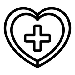 Medical heart icon outline vector. Human cardiac. Healthy organ