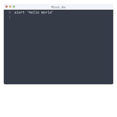 Move language Hello World program sample in editor window