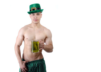 Handsome young guy and st patrick's day.