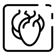 Heart image icon outline vector. Medical cardiology. Human cardiac