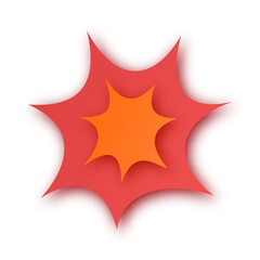 Paper cut speech bubble with explosion