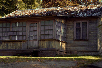 Old wooden yellow house