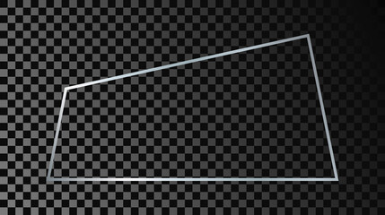 Silver glowing trapezoid shape frame