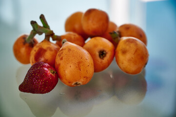 Berry bouquet strawberry mashmula on white background