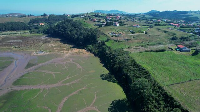 Marshes of the R&iacute;a de San Martin between the municipalities of Suances, Miengo and Polanco at the mouth of the river Saja. Cantabrian Sea, Cantabria, Spain, Europe