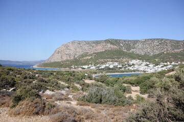 Bay and island view through the trees.