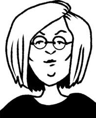 vector illustration caricature of funny woman in glasses isolated on white