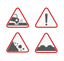 Road warning sign icon