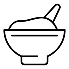 Hair colouring bowl icon outline vector. Brush dye. Hair