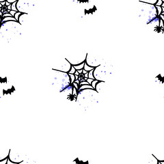 Halloween spider web seamless vector pattern