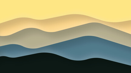 Fototapeta na wymiar Abstract mountain background illustration. Mountain view papercut colorful background illustration vector