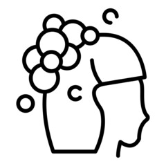 Salon head wash icon outline vector. Woman hair. Shampoo care