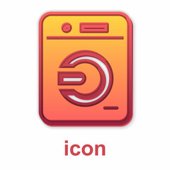 Gold Washer icon isolated on white background. Washing machine icon. Clothes washer - laundry machine. Home appliance symbol. Vector