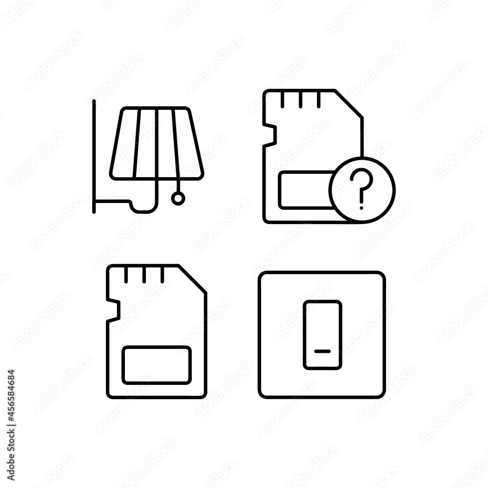 Poster set of electronic line icon concept design collection vector