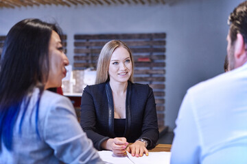 Colleagues in business meeting