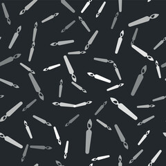 Grey Paint brush icon isolated seamless pattern on black background. Vector
