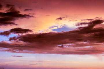 Colorful dramatic tropical sky before the evening